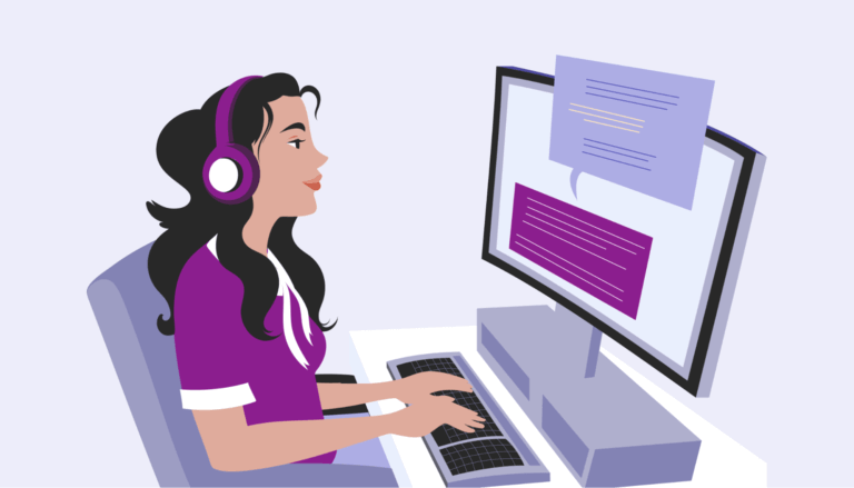 Graphic of virtual medical transcription workers