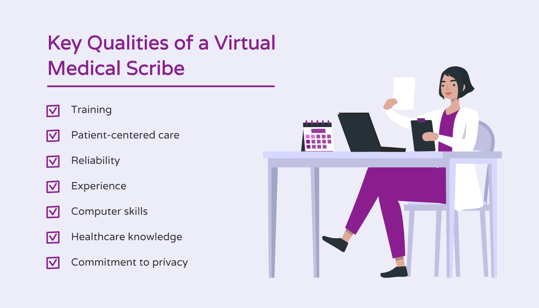 What are the key qualities of a virtual medical scribe