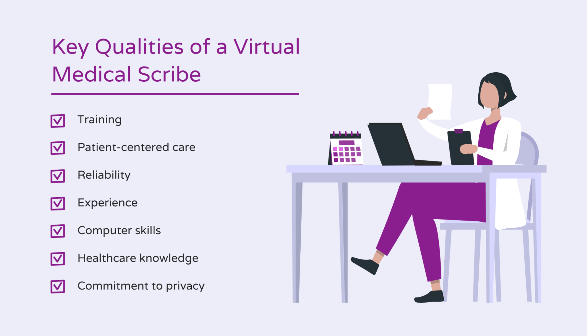 What are the key qualities of a virtual medical scribe