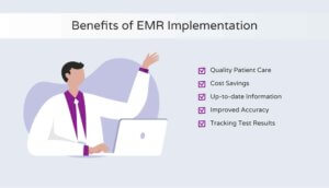 Infographic showing benefits of EMR Implementation