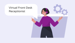 Graphic of a virtual front desk receptionist