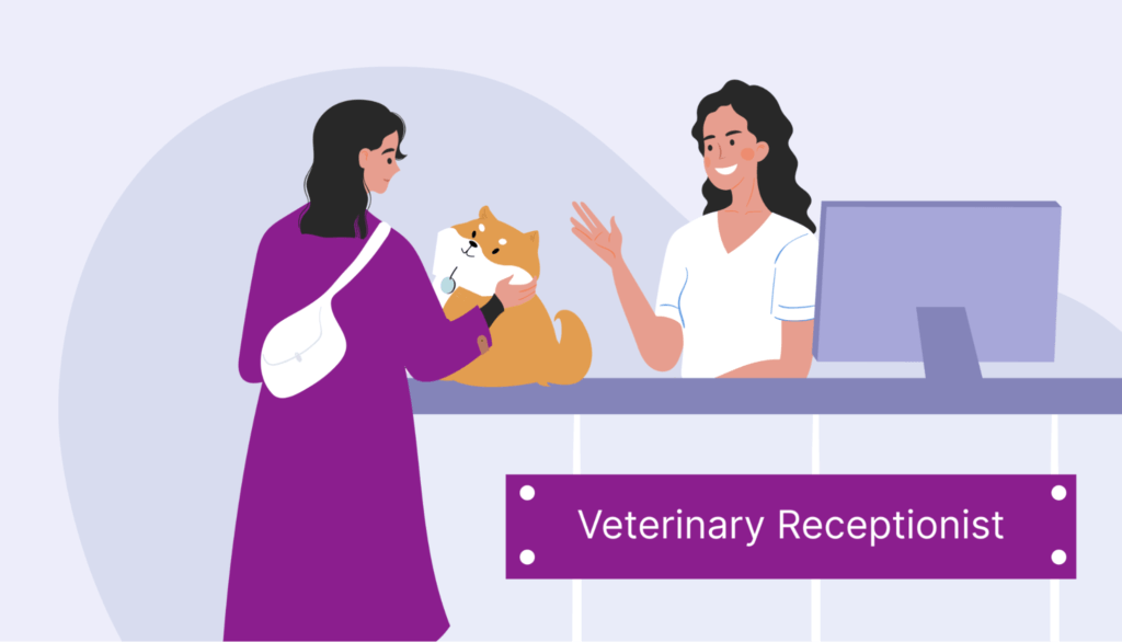 Image of a veterinary receptionist