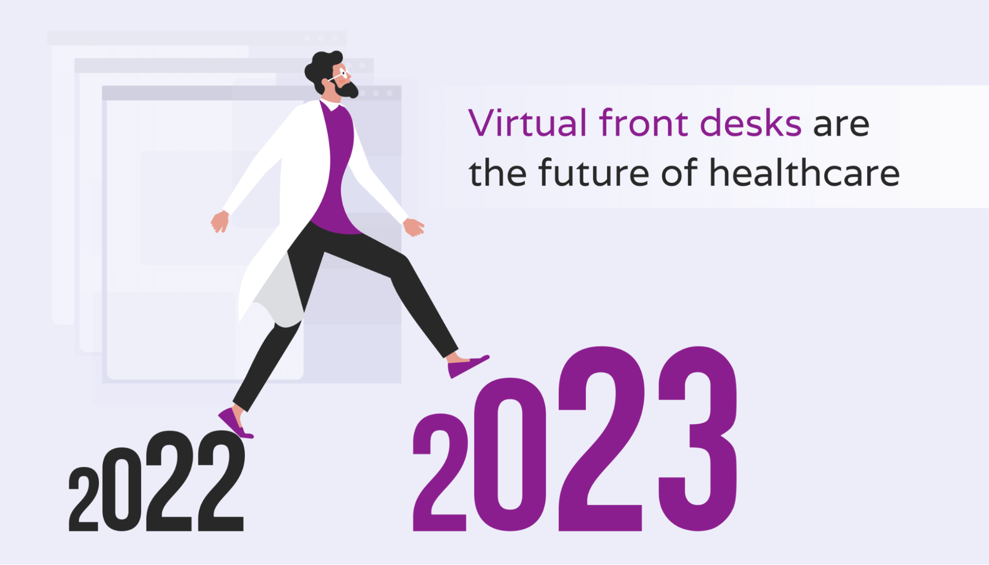 Illustration showing virtual receptionist and the future of healthcare