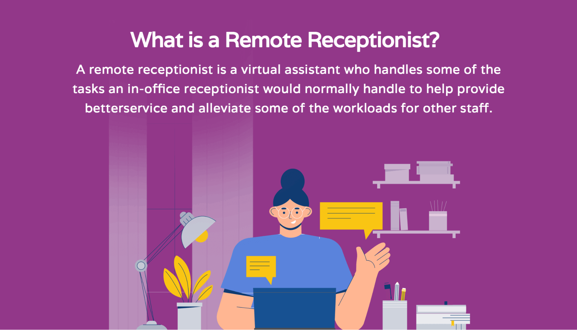 Image with definition of remote receptionist