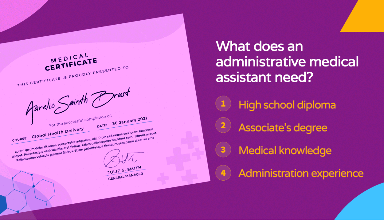 Administrative medical assistant education and experience