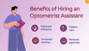 Graphic with Optometrist Assistant benefits