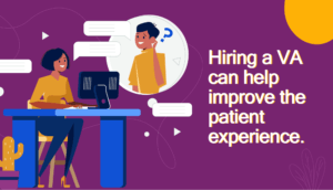 Graphic of a virtual assistant in healthcare.