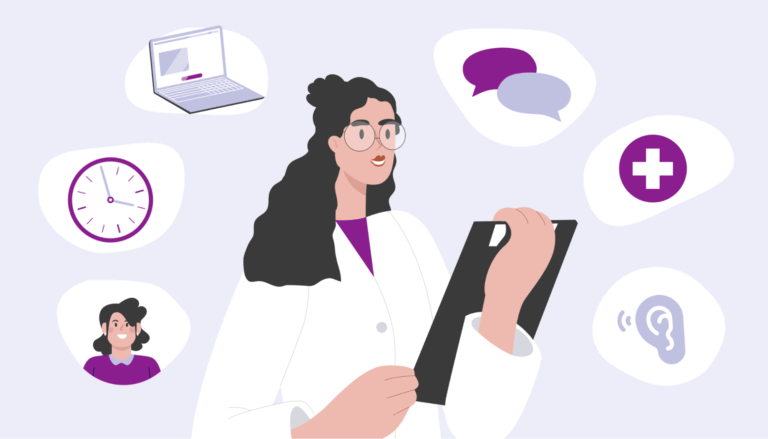 Illustration showing medical assistant skills