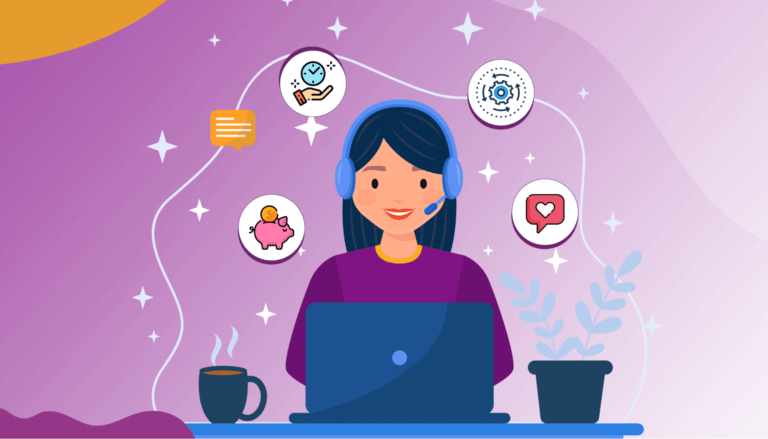 Illustration showing the benefits of hiring a virtual assistant