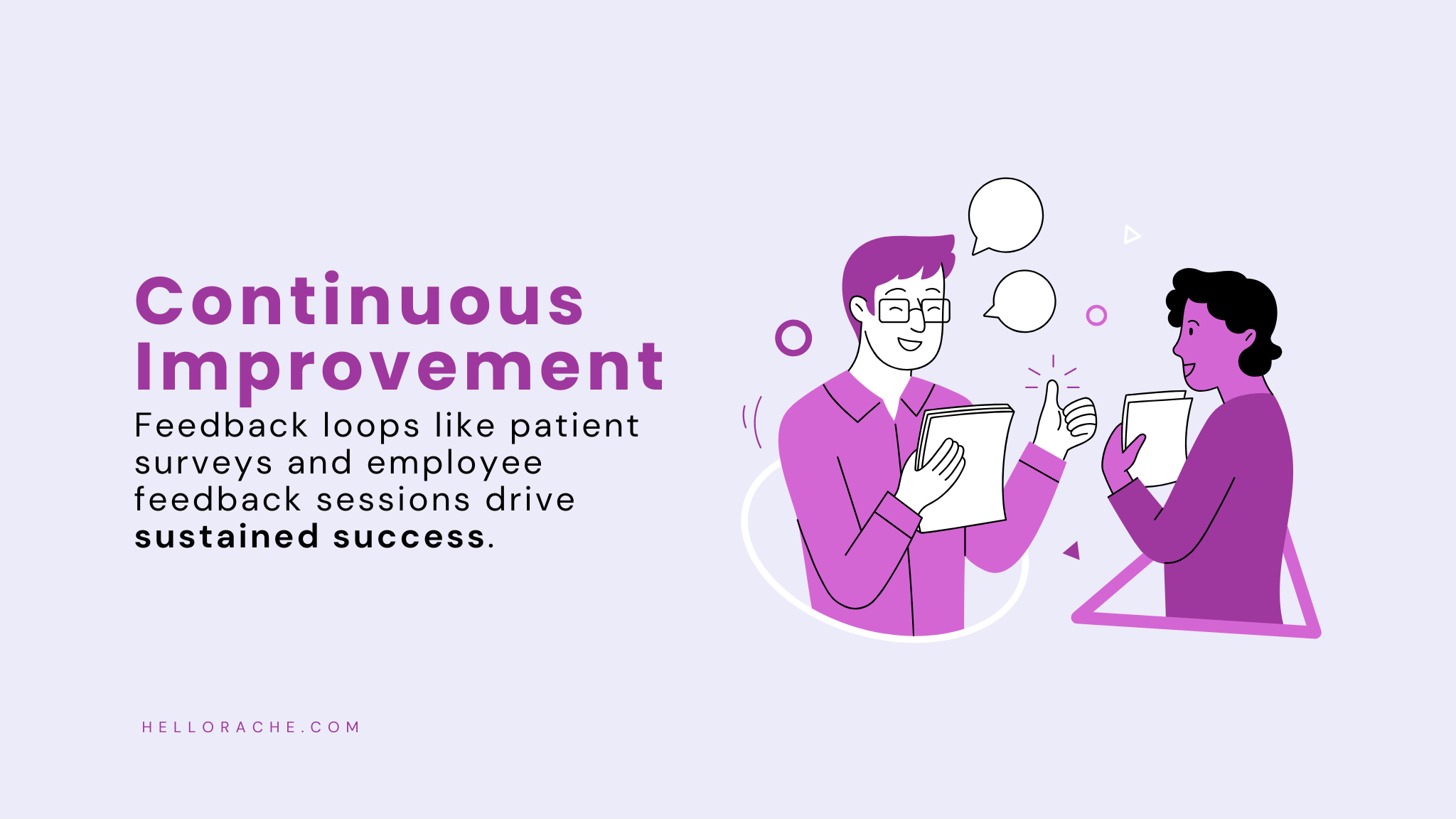 Illustration of feedback loops, including patient surveys and employee feedback sessions, demonstrating the importance of continuous improvement for sustaining healthcare practice growth in 2025.