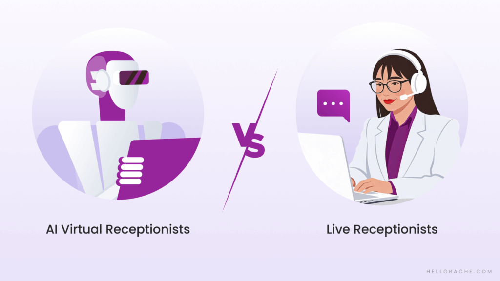Image showing AI virtual receptionist vs live dental receptionist